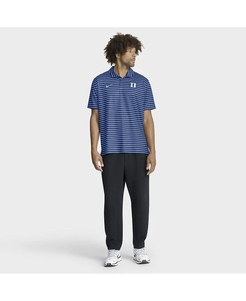 Nike Men's Royal Duke Blue Devils 2025 Coaches Premium Tour Stripe Dri-fit Polo Shirt