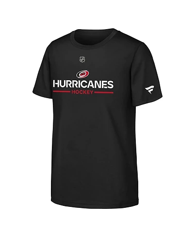 Big Boys and Girls Black Carolina Hurricanes Authentic Pro Wordmark T-Shirt