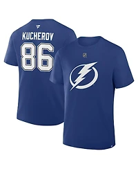 Fanatics Men's Nikita Kucherov Blue Tampa Bay Lightning Authentic Stack Name Number T-Shirt