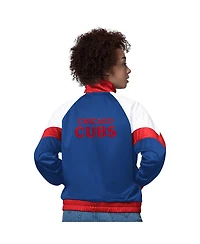 Starter Women's White/Red Chicago Cubs Teamwork Raglan Full-Zip Track Jacket