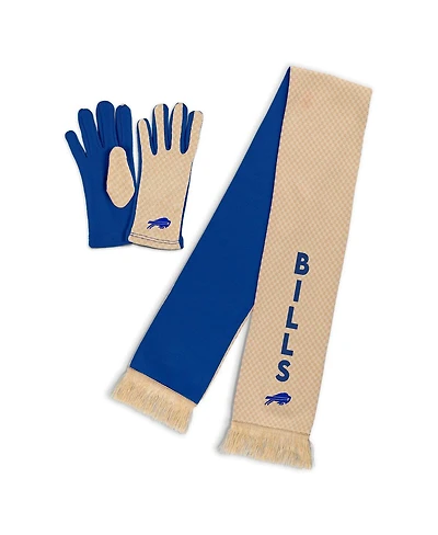 Wear by Erin Andrews Women's Buffalo Bills Tonal Microcheck Scarf Glove Set
