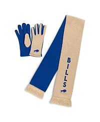 Wear by Erin Andrews Women's Buffalo Bills Tonal Microcheck Scarf Glove Set