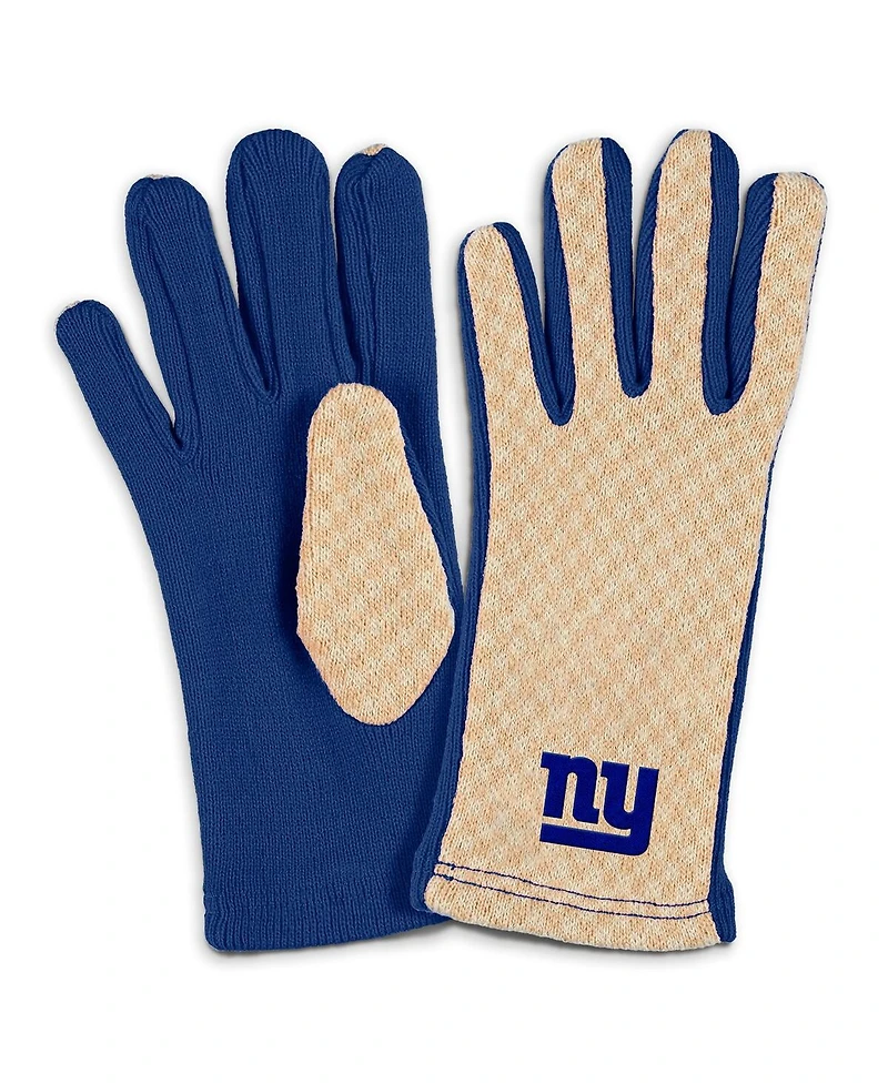 Wear by Erin Andrews Women's New York Giants Tonal Microcheck Scarf Glove Set
