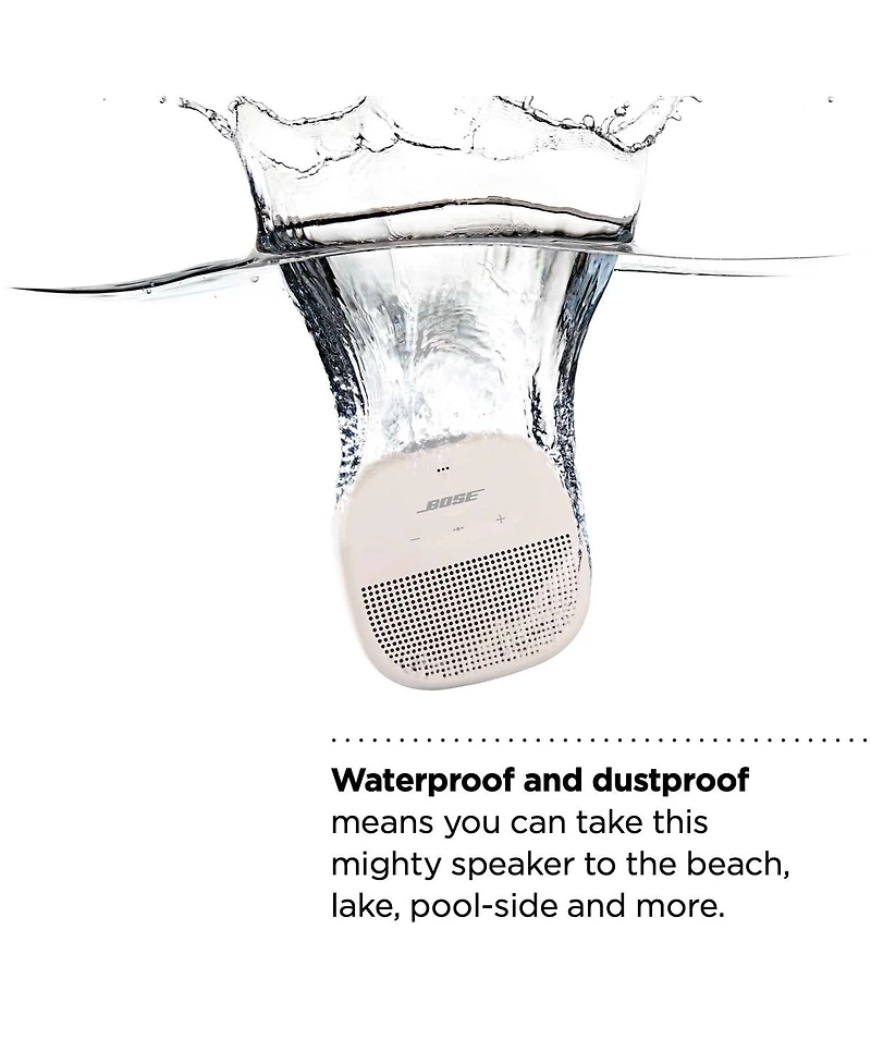 Bose SoundLink Micro Bluetooth Speaker, White Smoke, Bundle with Power Bank Charger