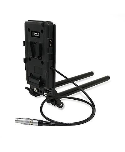 Core Swx 15mm Rail Mount Cheese Plate with V-Mount Battery Plate and 10" 2-Pin Coil Cable for Red Komodo