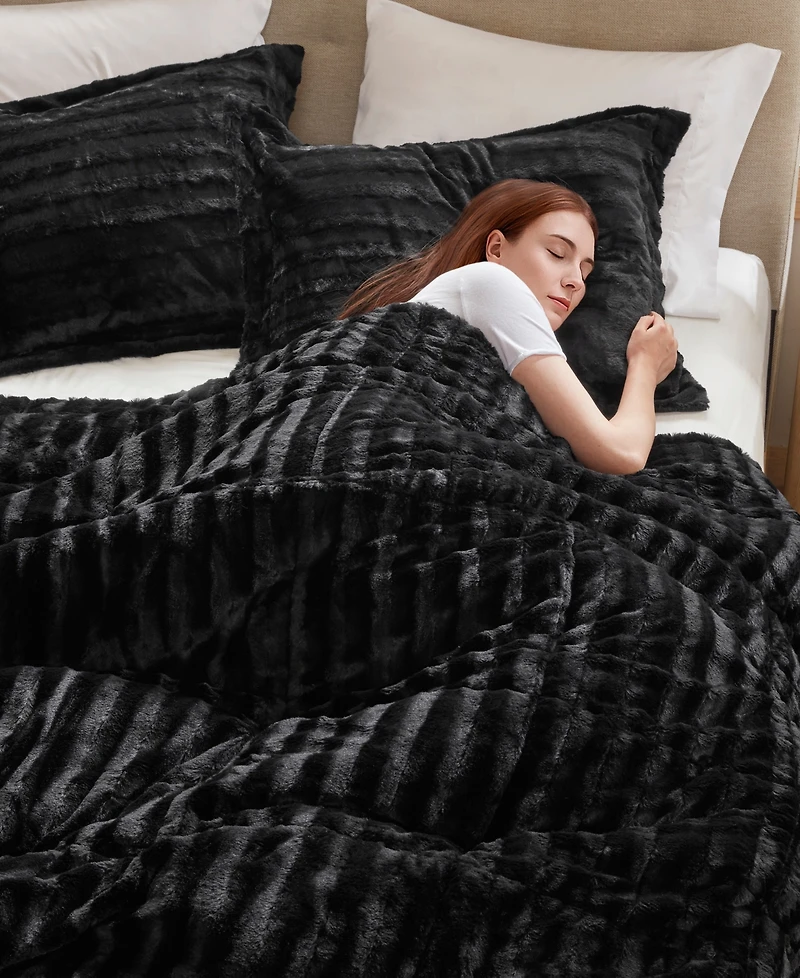 Madison Park Duke Reversible Faux Fur 3-Pc. Comforter Set