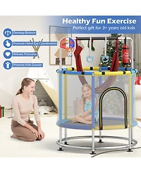 Gymax 6-in-1 Kids Trampoline Combo 55'' Toddler Play Activity Center w/Hammock