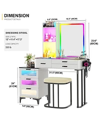 Vlsrka Vanity Makeup Desk with Mirror and Lights