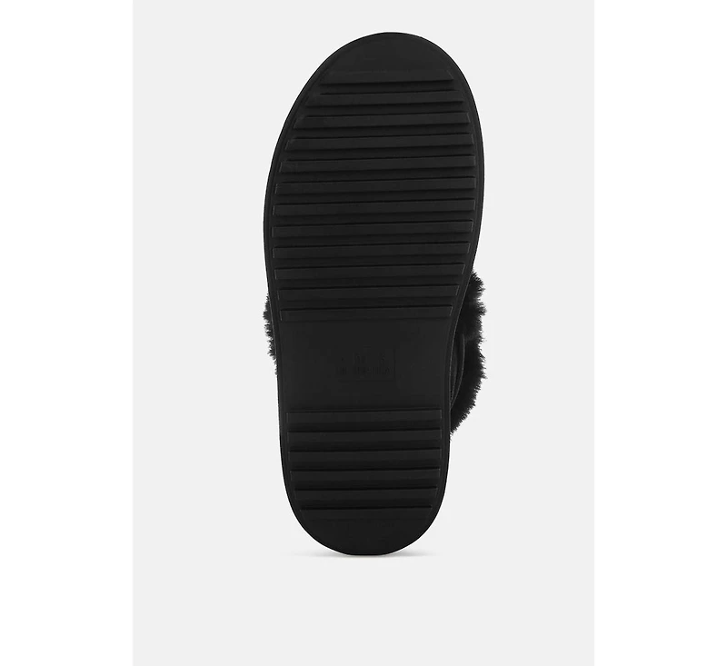 Bunting Faux Fur Collar Flatform Boots