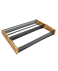 Household Essentials Folding Clothes Drying Rack, with 14 Coated Metal Dowels, Black