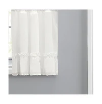 Ellis Curtain Madelyn Ruflled Victorian 1.5" Rod Pocket Window Curtain Tiers 82"x30" Natural