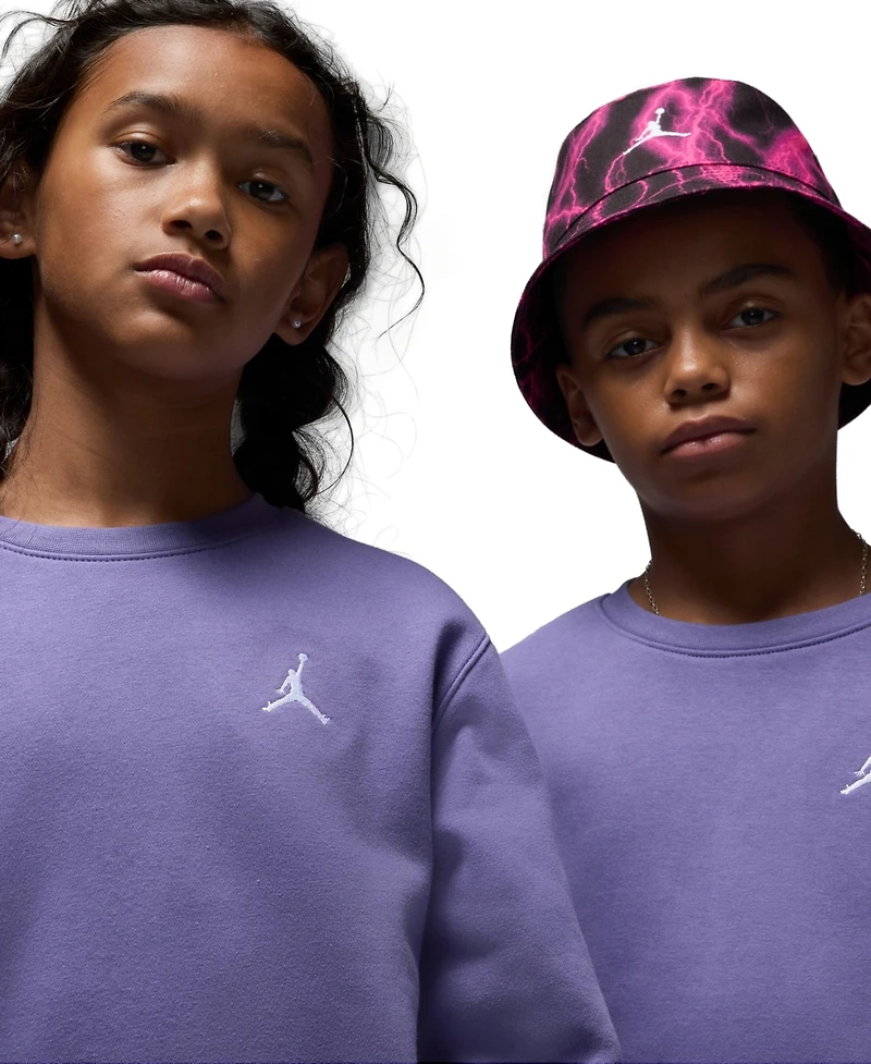 Jordan Girls S-xl Fleece Crewneck with Ribbed Trim Sweatshirt