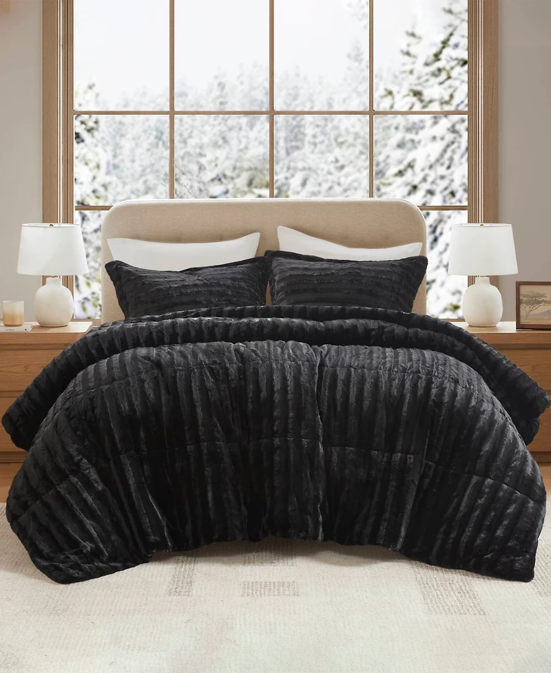 Madison Park Duke Reversible Faux Fur 3-Pc. Comforter Set