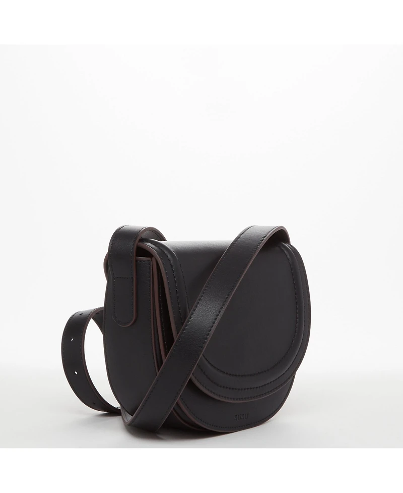 Small Leather Saddle Crossbody Bag