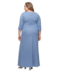 Sl Fashions Plus Crewneck Maxi Dress