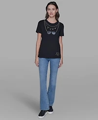 Karl Lagerfeld Paris Women's Sunglasses Printed Pull-On T-Shirt