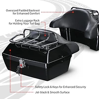 Yescom 48L Universal Motorcycle Tail Box Top Case Luggage Rack for Harley Road King