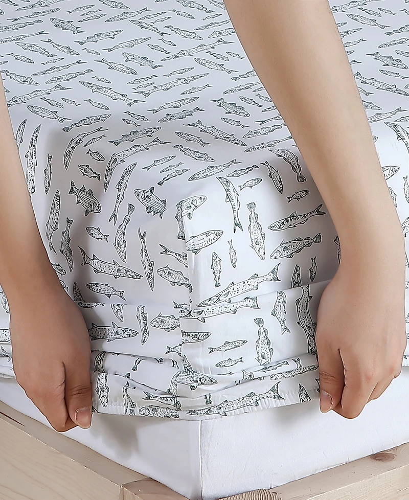 Eddie Bauer Printed 100% Cotton Percale 3-Pc. Sheet Set, Twin