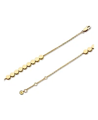 Devata Round Link Chain Bracelet in Gold Plated Sterling Silver, Adj 6.5/7.0/7.5 inch