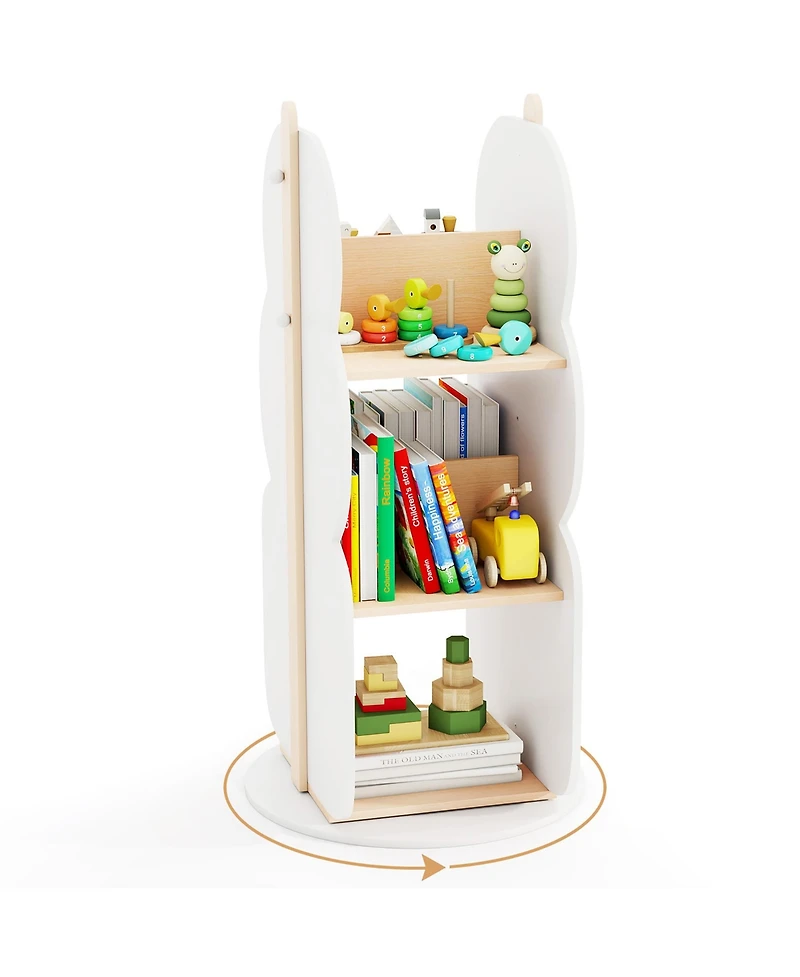 Gymax Kid's Rotating Bookshelf w/5 Shelves 360° Rotatable Display Shelf for Kid's Room