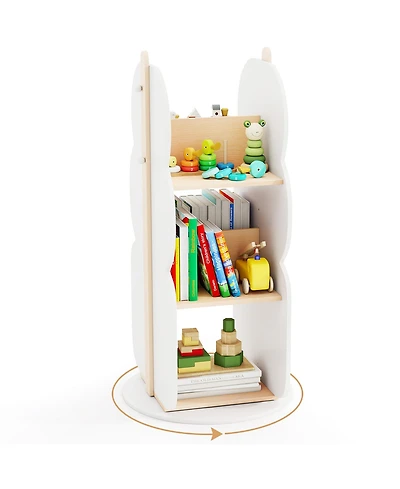 Gymax Kid's Rotating Bookshelf w/5 Shelves 360° Rotatable Display Shelf for Kid's Room
