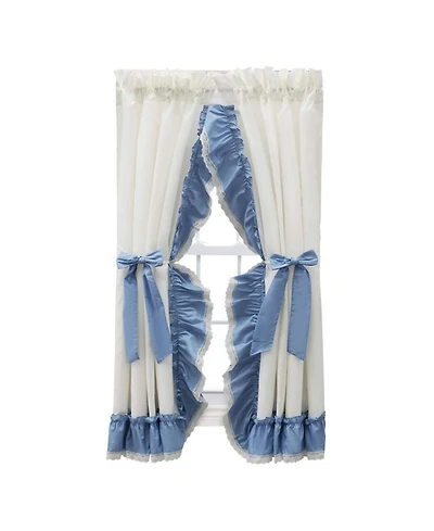 Ellis Curtain Madelyn Ruffled Victorian Priscillas 1.5" Rod Pocket Curtain Panel 100" x 72" Slate