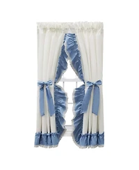 Ellis Curtain Madelyn Ruffled Victorian Priscillas 1.5" Rod Pocket Curtain Panel 100" x 72" Slate