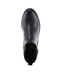 Patrizia Women s Irie Burnished Almond Toe Booties with Outside Zipper and Toggle Detail