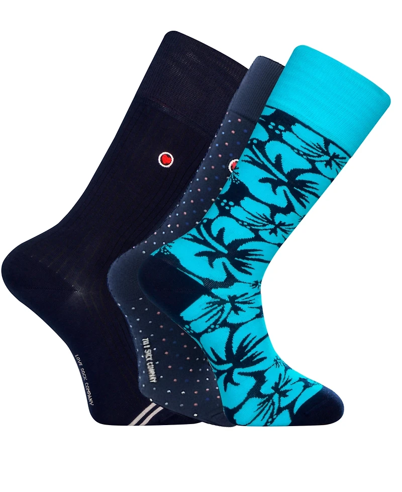 Love Sock Company Men's Malibu Gift Bundle Socks, 3-Pack