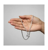 Elegant Two-Stone Tennis Chain Collar Necklace