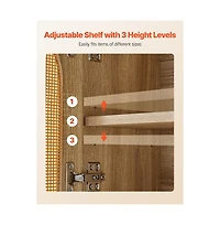 Slickblue Over Toilet Bathroom Wall Cabinet with 2 Doors and Shelves