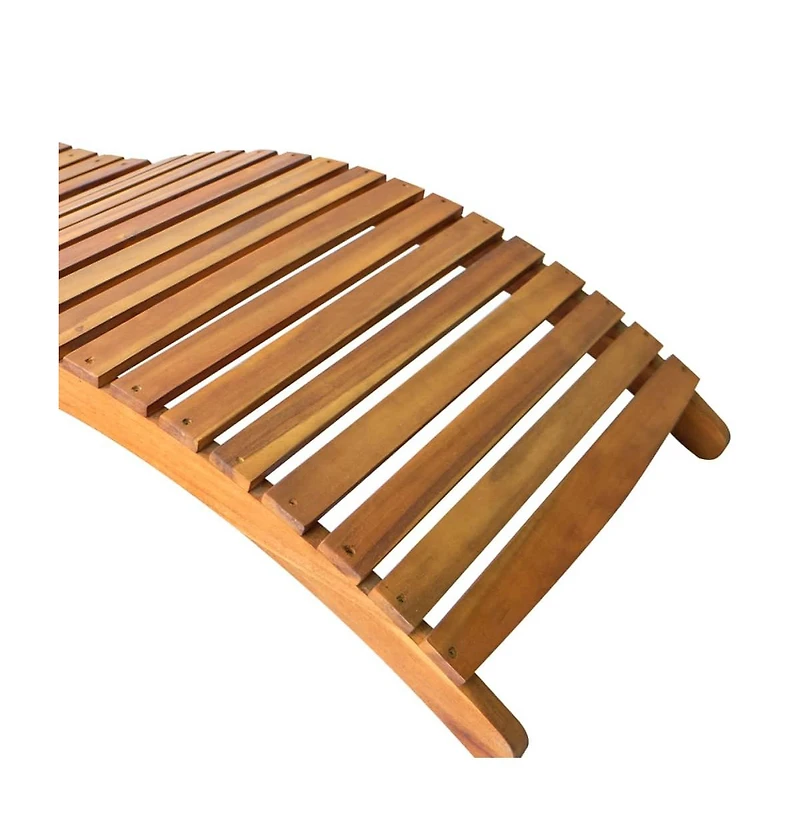Sun Lounger Natural Brown Solid Acacia wood with a natural oil finish
