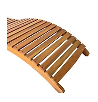 Sun Lounger Natural Brown Solid Acacia wood with a natural oil finish