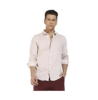 Campus Sutra Men's Beige Basic Oxford Shirt