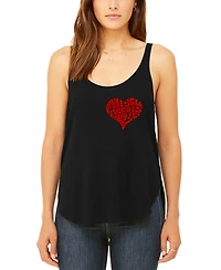 La Pop Art Women's All You Need is Love Premium Word Flowy Tank Top