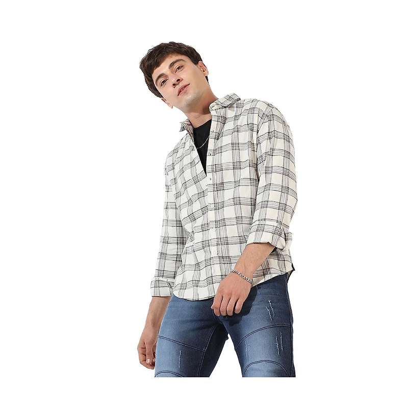 Campus Sutra Men's Multicolour Checkered Regular Fit Casual Shirt