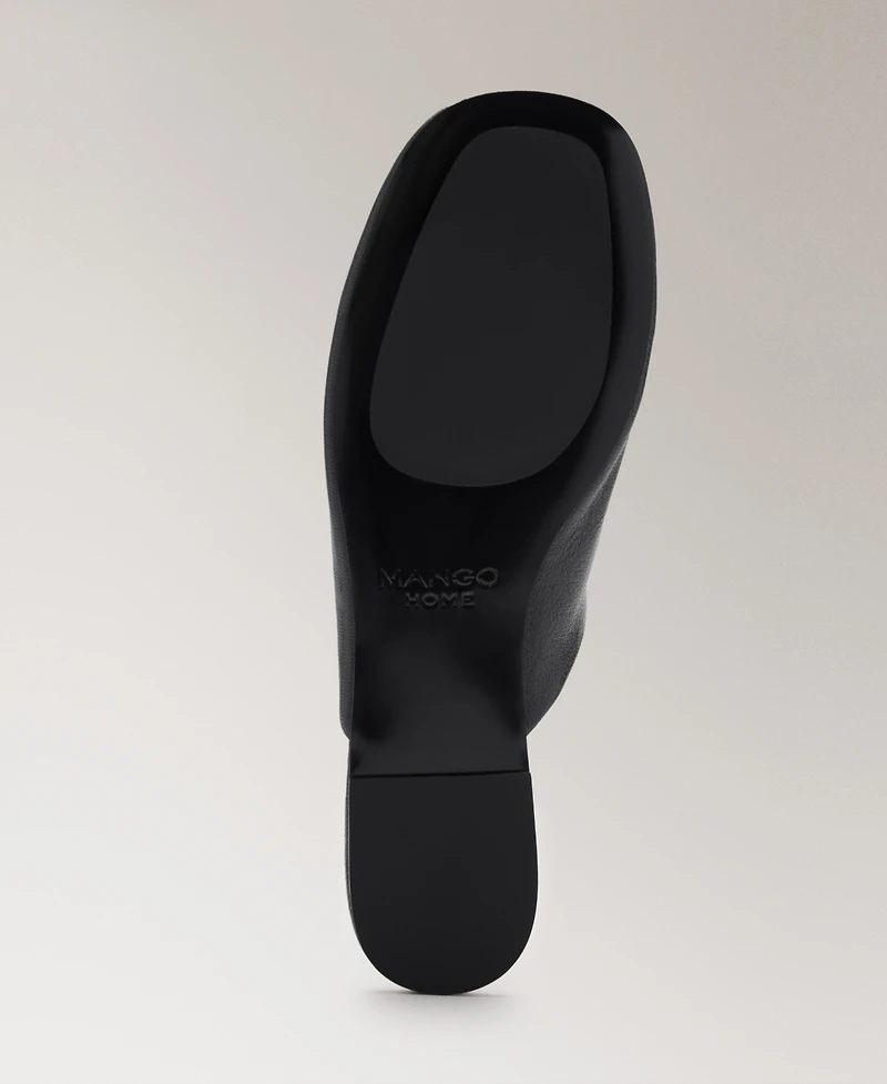 Mango Women's Leather Mule Slippers