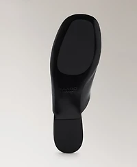 Mango Women's Leather Mule Slippers