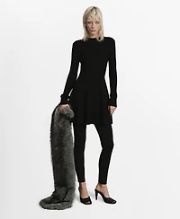 Mango Women's Ribbed Knitted A-Line Dress