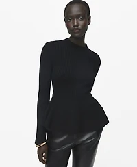 Mango Women's Ribbed Peplum Sweater