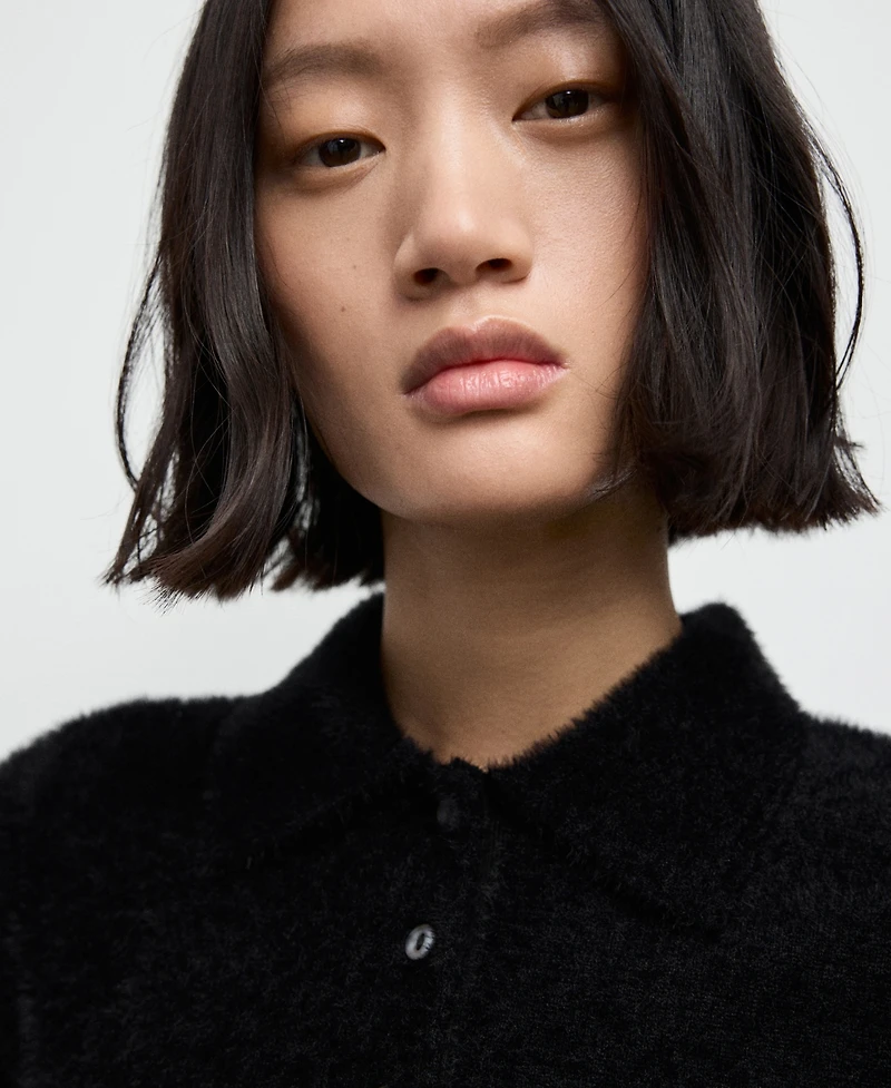 Mango Women's Fur-Effect Polo-Neck Sweater