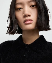 Mango Women's Fur-Effect Polo-Neck Sweater
