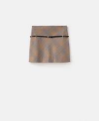 Mango Women's Belt Checked Skirt