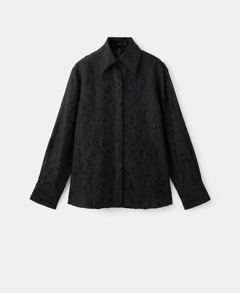 Mango Women's Textured Oversize Shirt