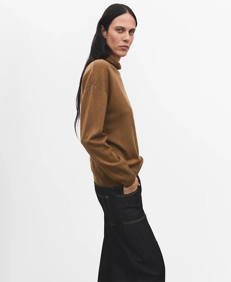 Mango Women's Cable-Knit Turtleneck Sweater