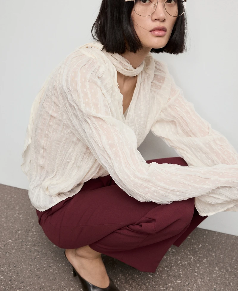 Mango Women's High-Waist Straight Pants