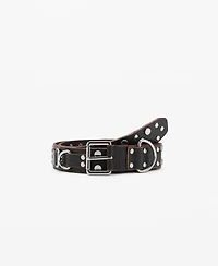 Mango Women's Stud Leather Belt