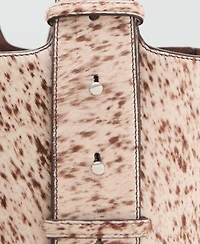 Mango Women's Leather And Fur Bucket Bag