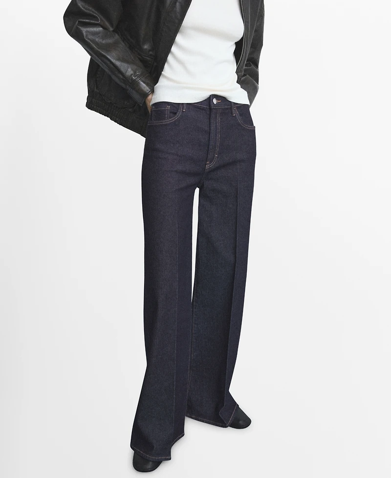 Mango Women's High-Rise Wideleg Jeans
