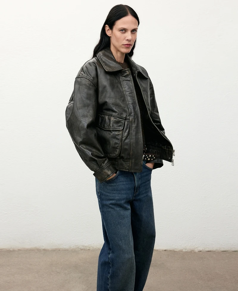 Mango Women's Mid-Rise Barrel Jeans